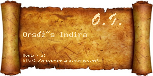 Orsós Indira névjegykártya